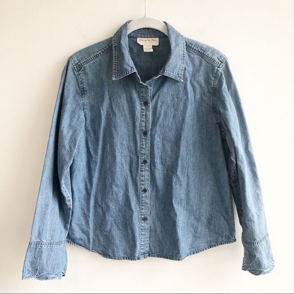 J. Jill embroidered denim button down shirt - Picture 1 of 5